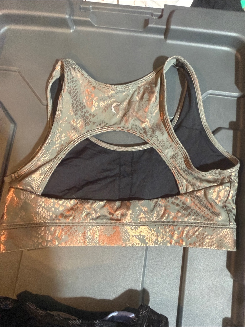Zyia Active Olive Snake-Print Medium Impact Sports Bra - Picture 3 of 3